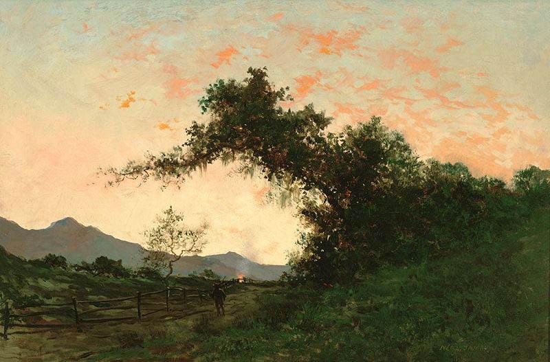 Jules Tavernier Marin Sunset in Back of Petaluma China oil painting art